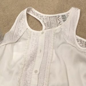 Cute white button up tank